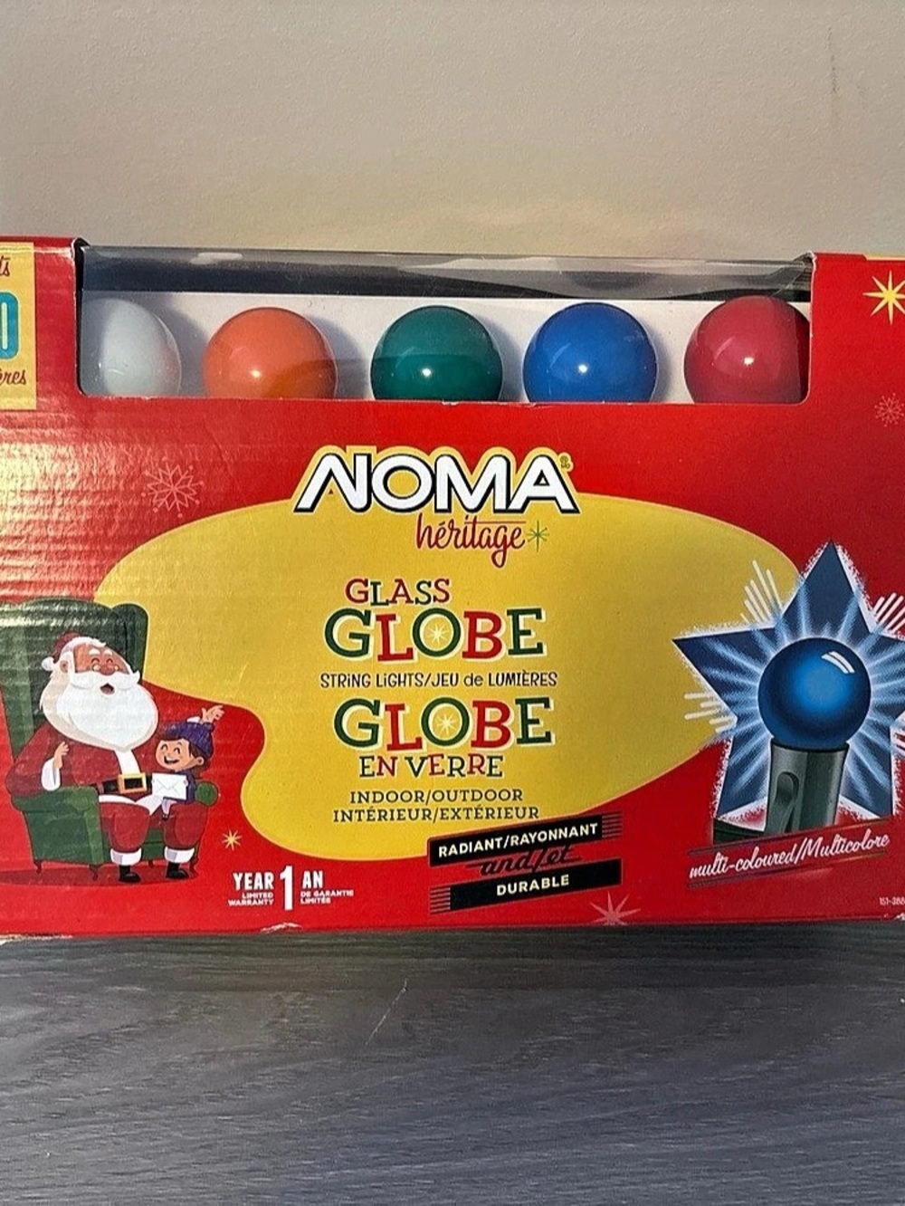 NOMA Heritage Glass Globe String Lights 20-Light Glass Globe String Lights NWT